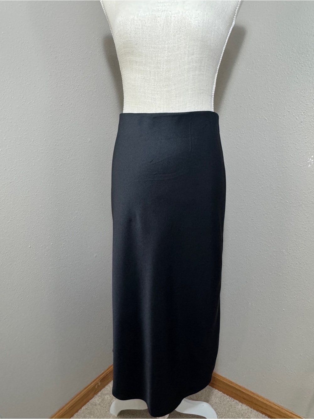 Classic Black Straight Midi Skirt - Women's